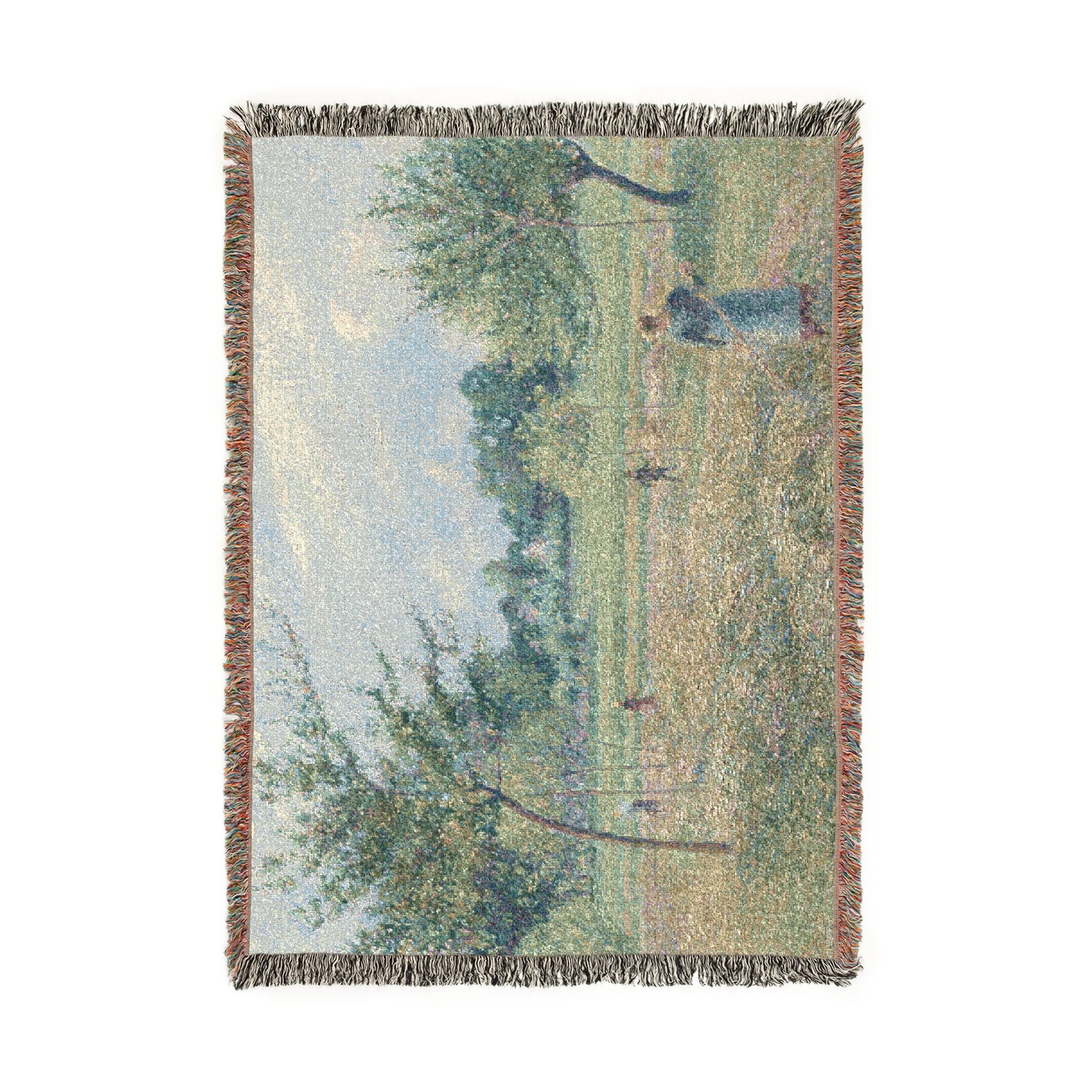 Camille Pissarro - Haymaking at Éragny | Woven Tapestry Blanket