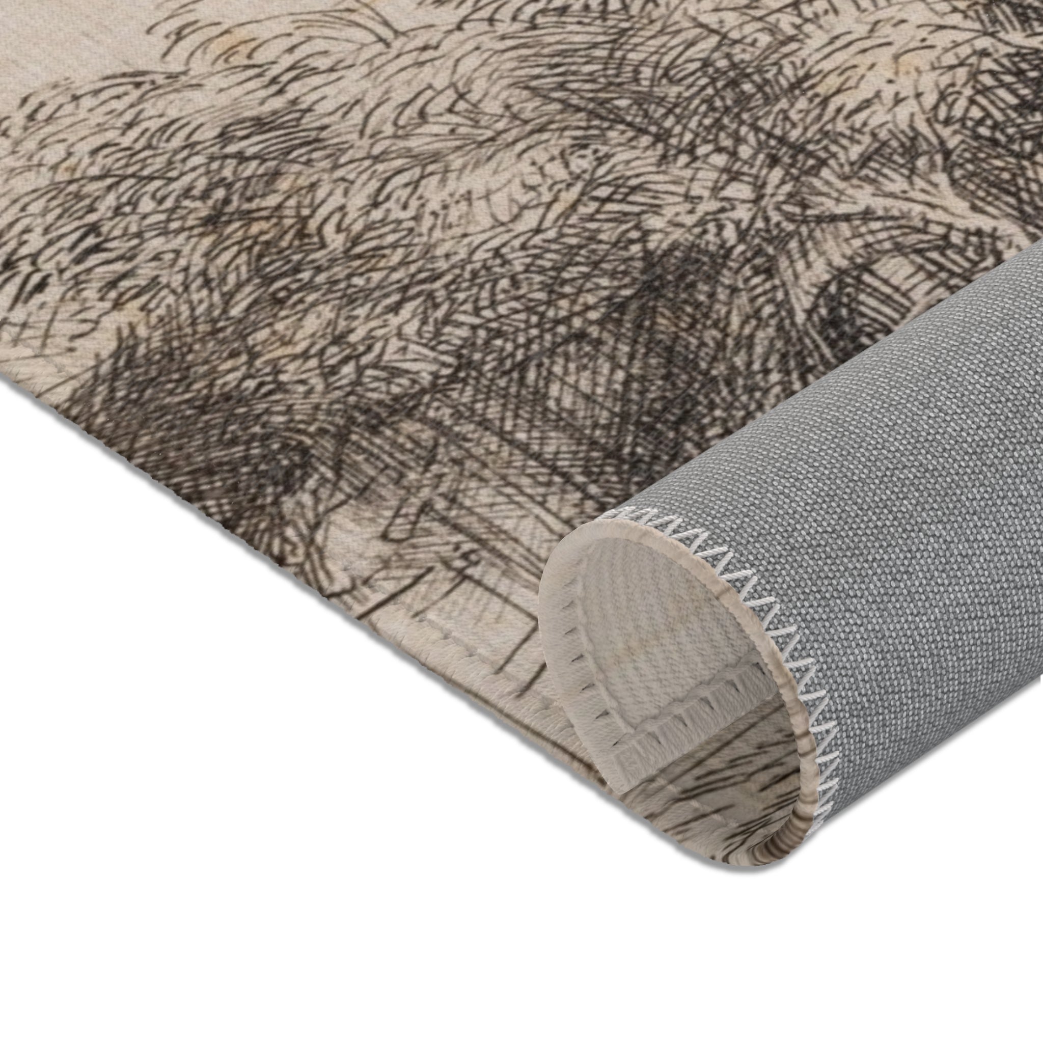 Rembrandt van Rijn - Landscape with a Cow Drinking | Area Rug