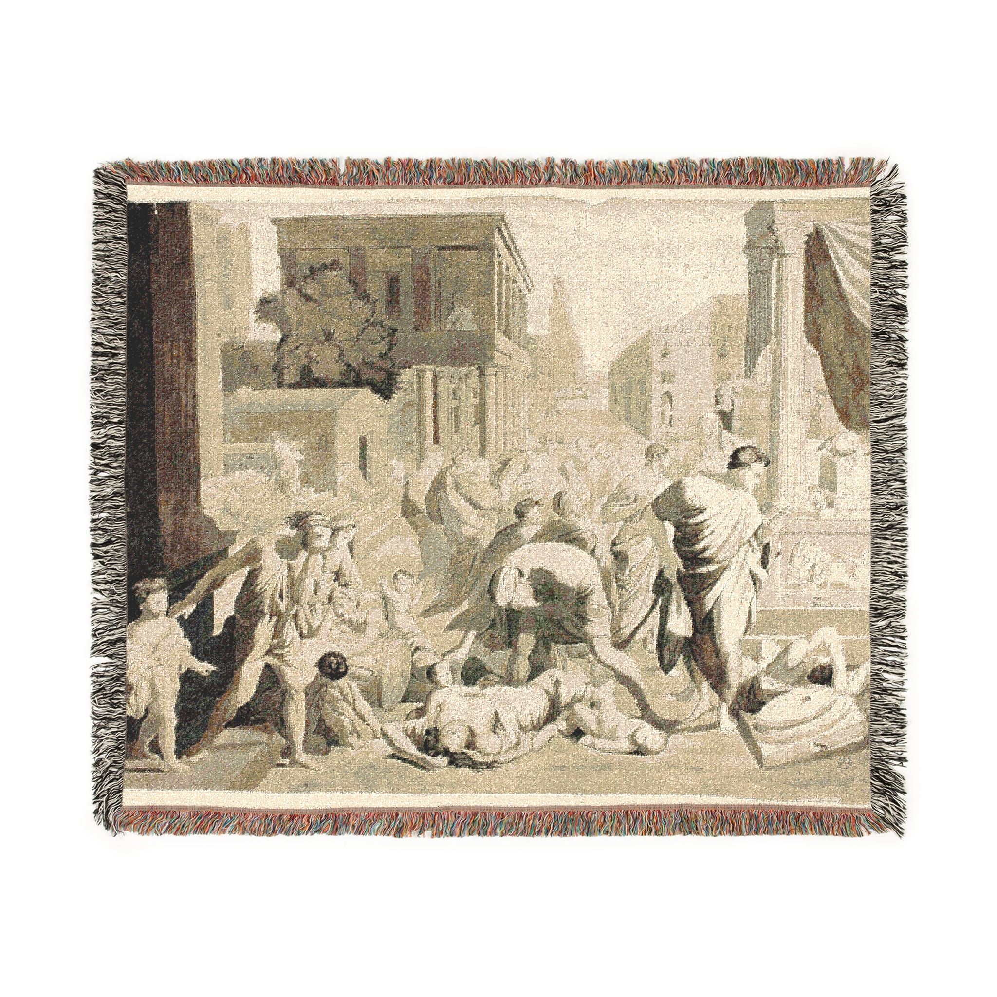 Plague of Ashdod Nicolas Poussin Tapestry Blanket