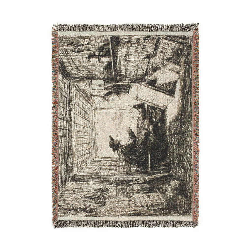 Charles François Daubigny - The Boat Studio, from The Boat Trip | Woven Tapestry Blanket