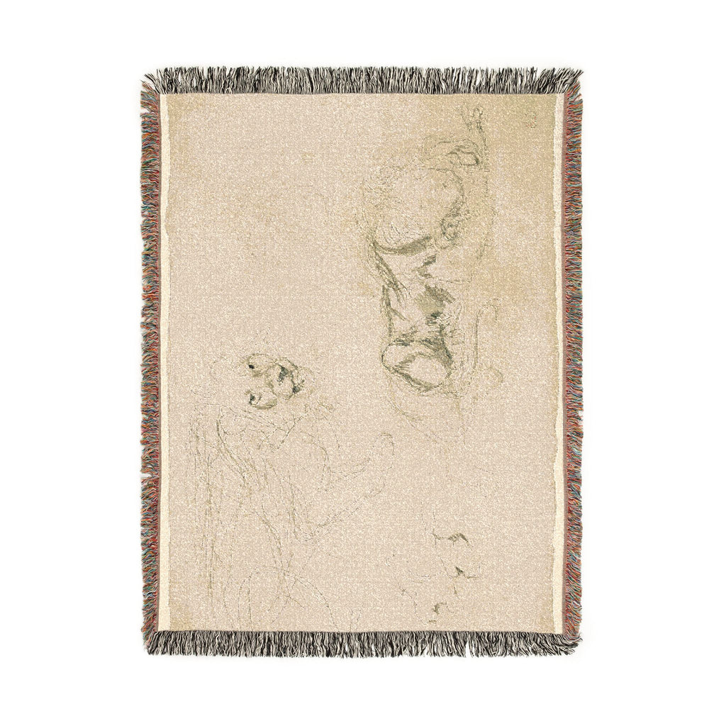 Eugène Delacroix - Studies of Lions | Woven Tapestry Blanket