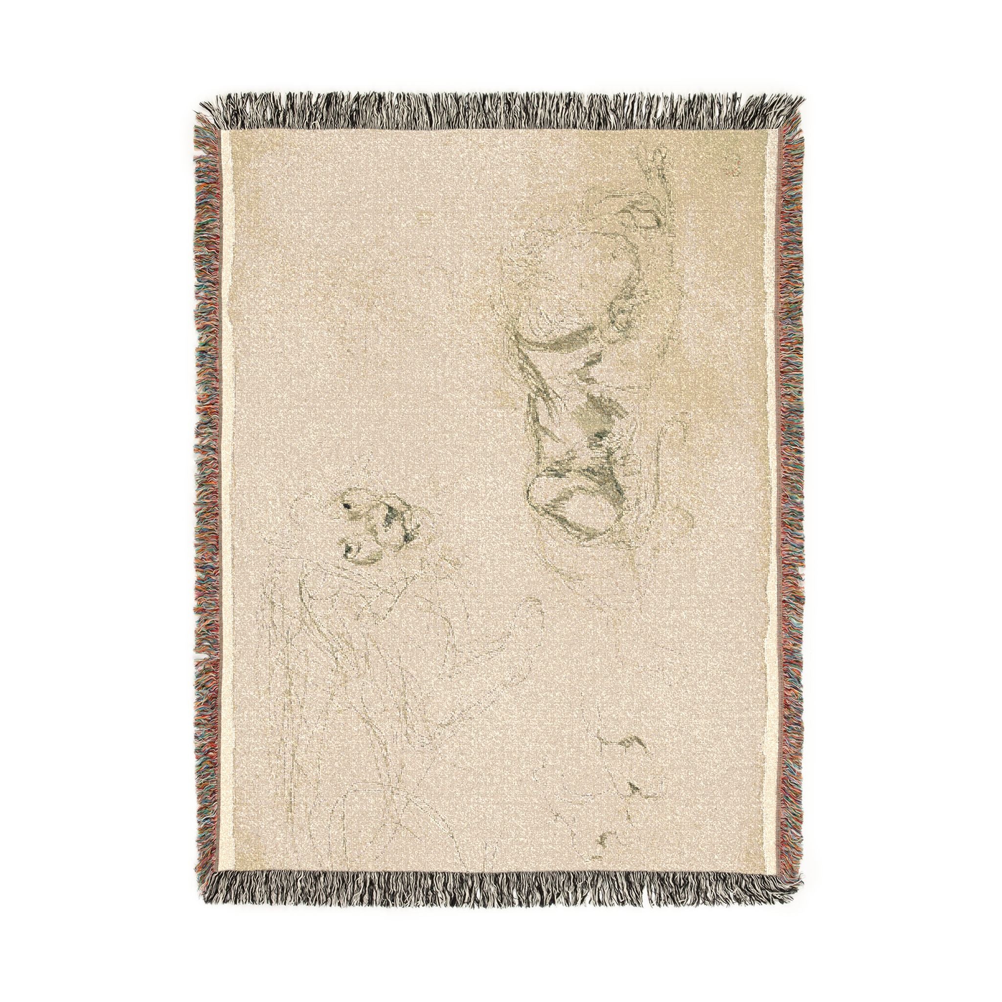 Eugène Delacroix - Studies of Lions | Woven Tapestry Blanket
