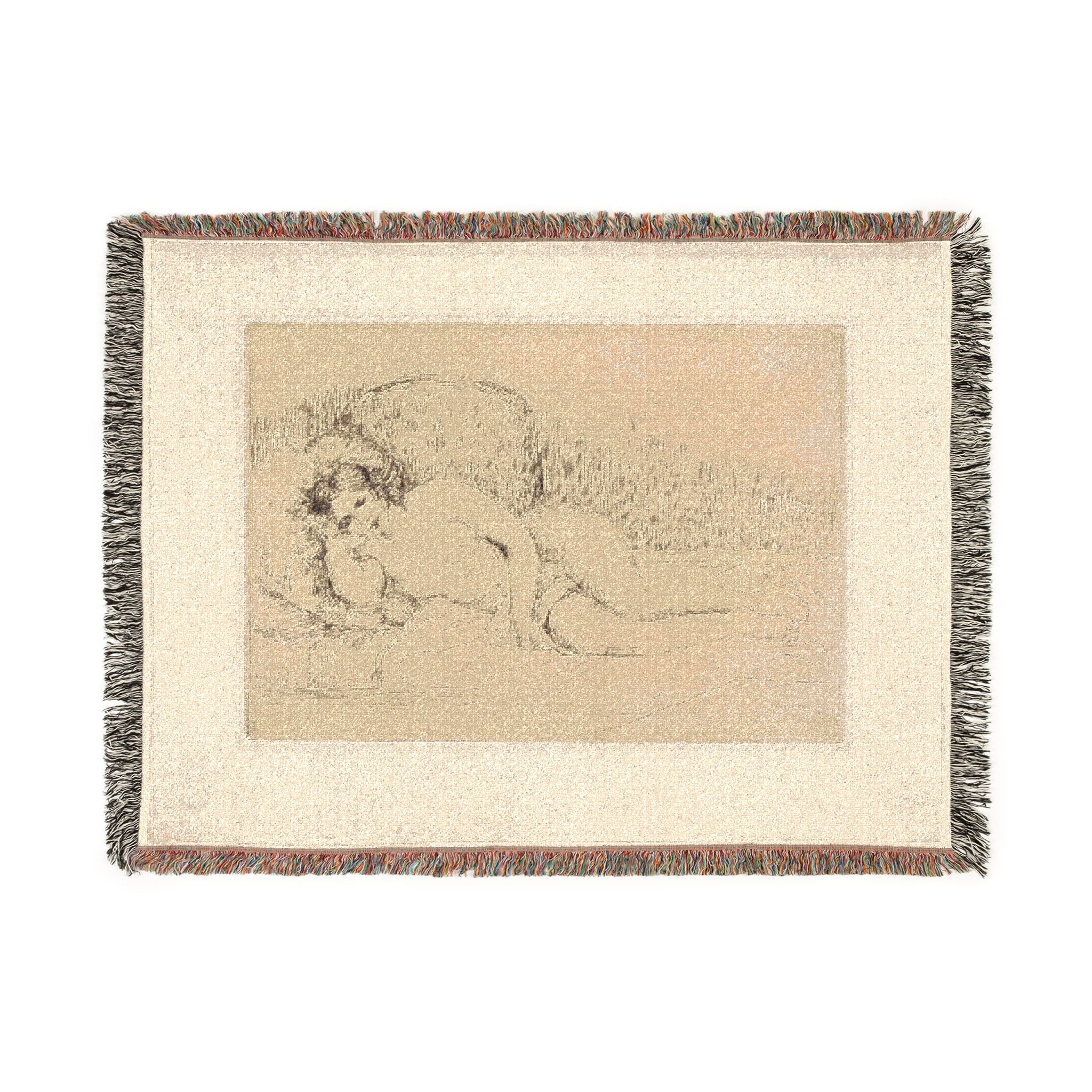 Pierre-Auguste Renoir - Woman Reclining, to the Left | Woven Tapestry Blanket
