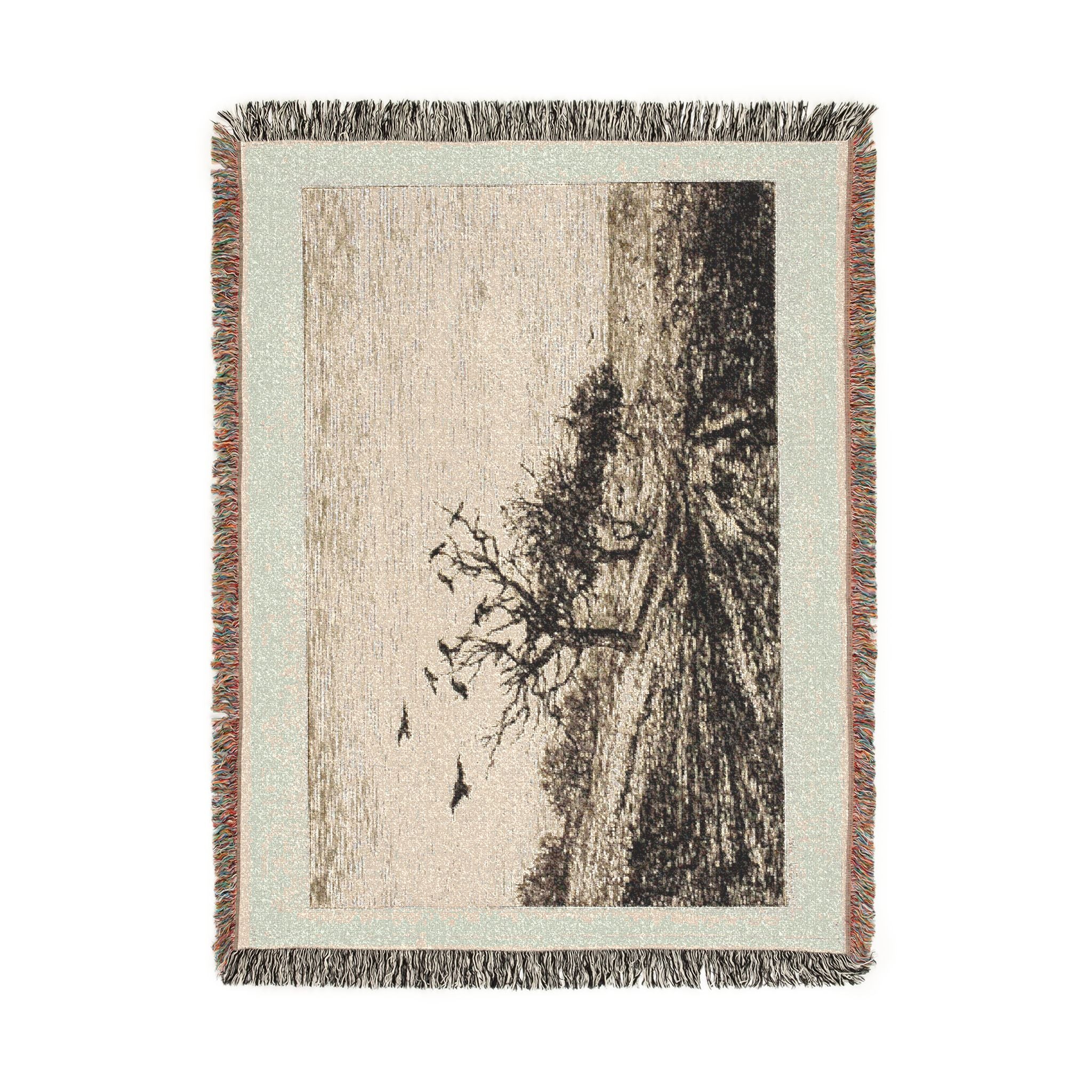 Charles François Daubigny - Crows in a Tree | Woven Tapestry Blanket