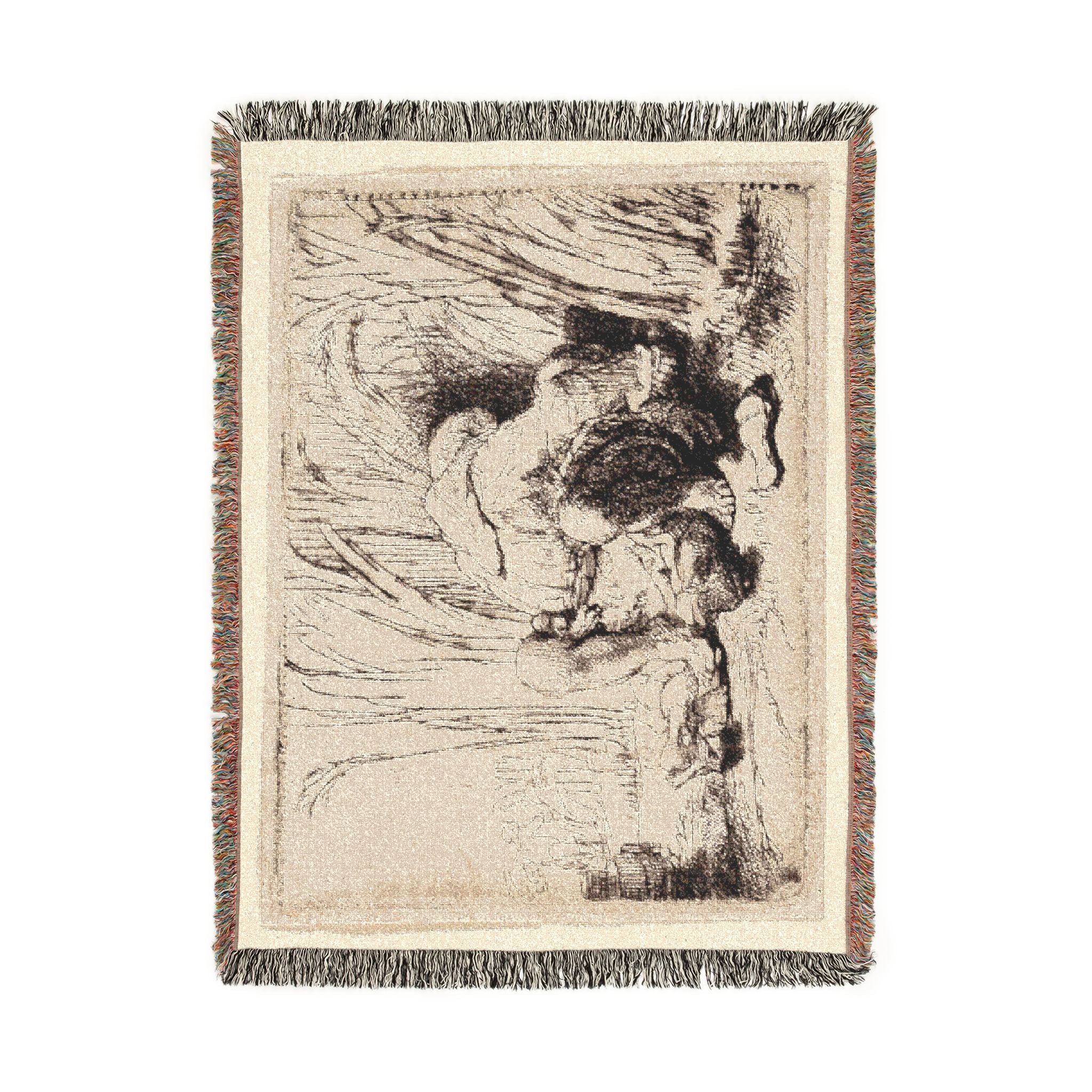 Rembrandt van Rijn - The Monk in the Cornfield | Woven Tapestry Blanket