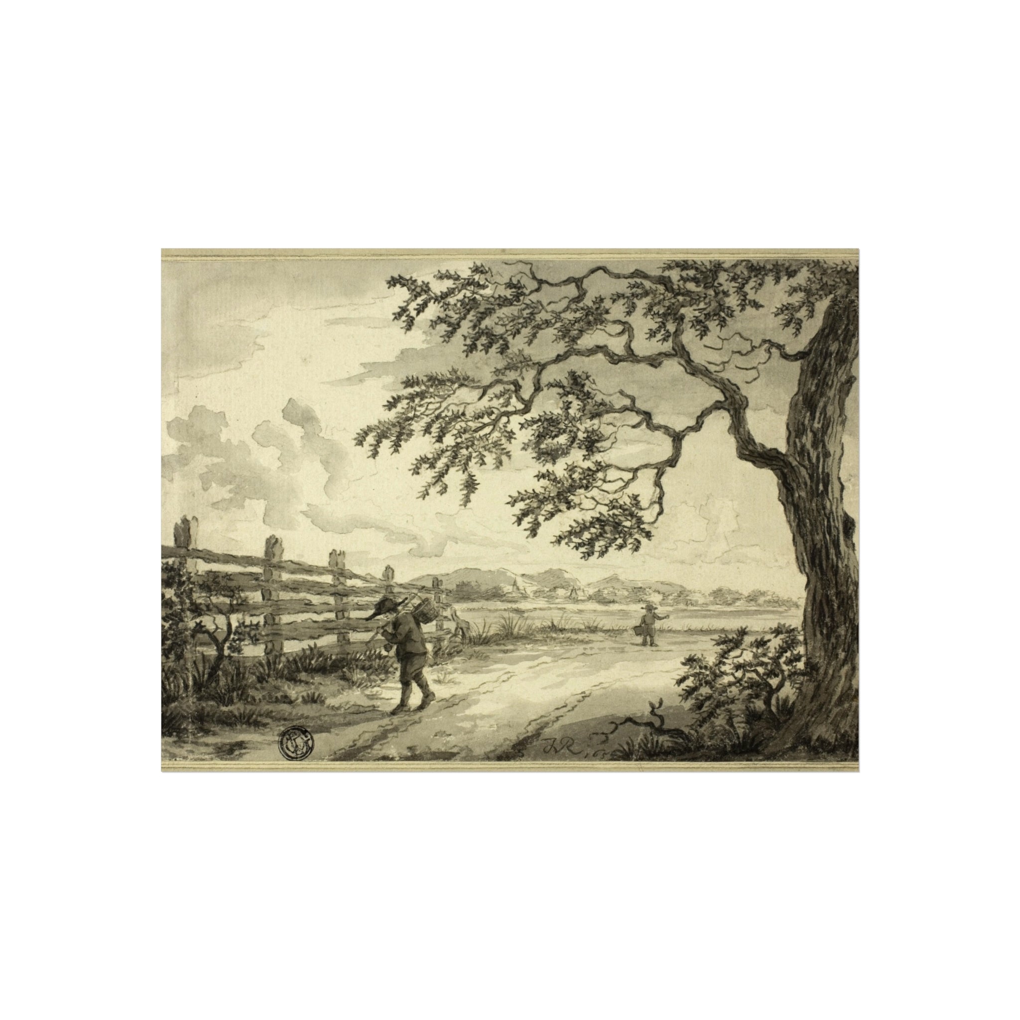 Style of Jacob van Ruisdael - Figures with Baskets on Road | Fine Art Poster