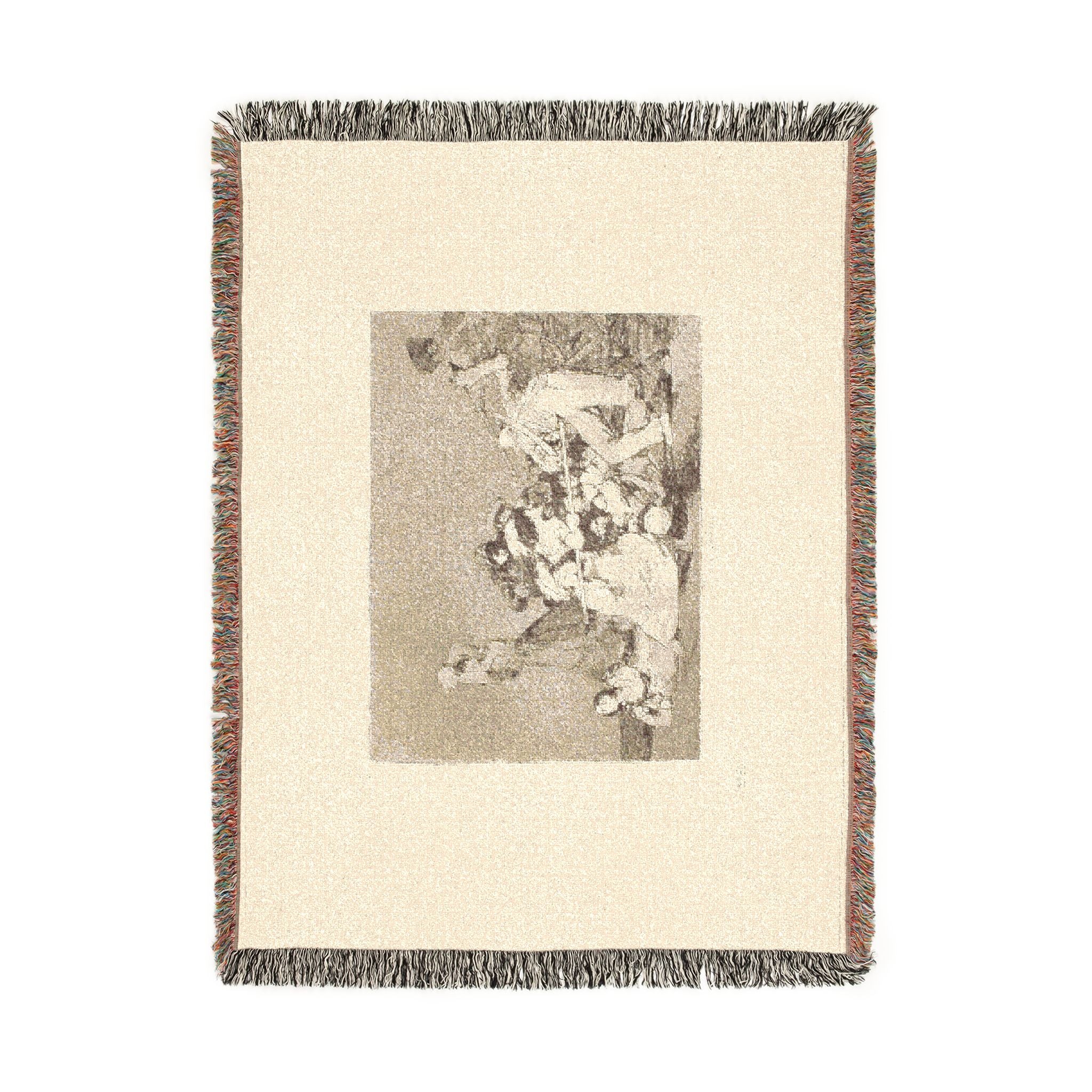 Francisco José de Goya y Lucientes - And they are like wild beasts, plate five from The Disasters of War | Woven Tapestry Blanket