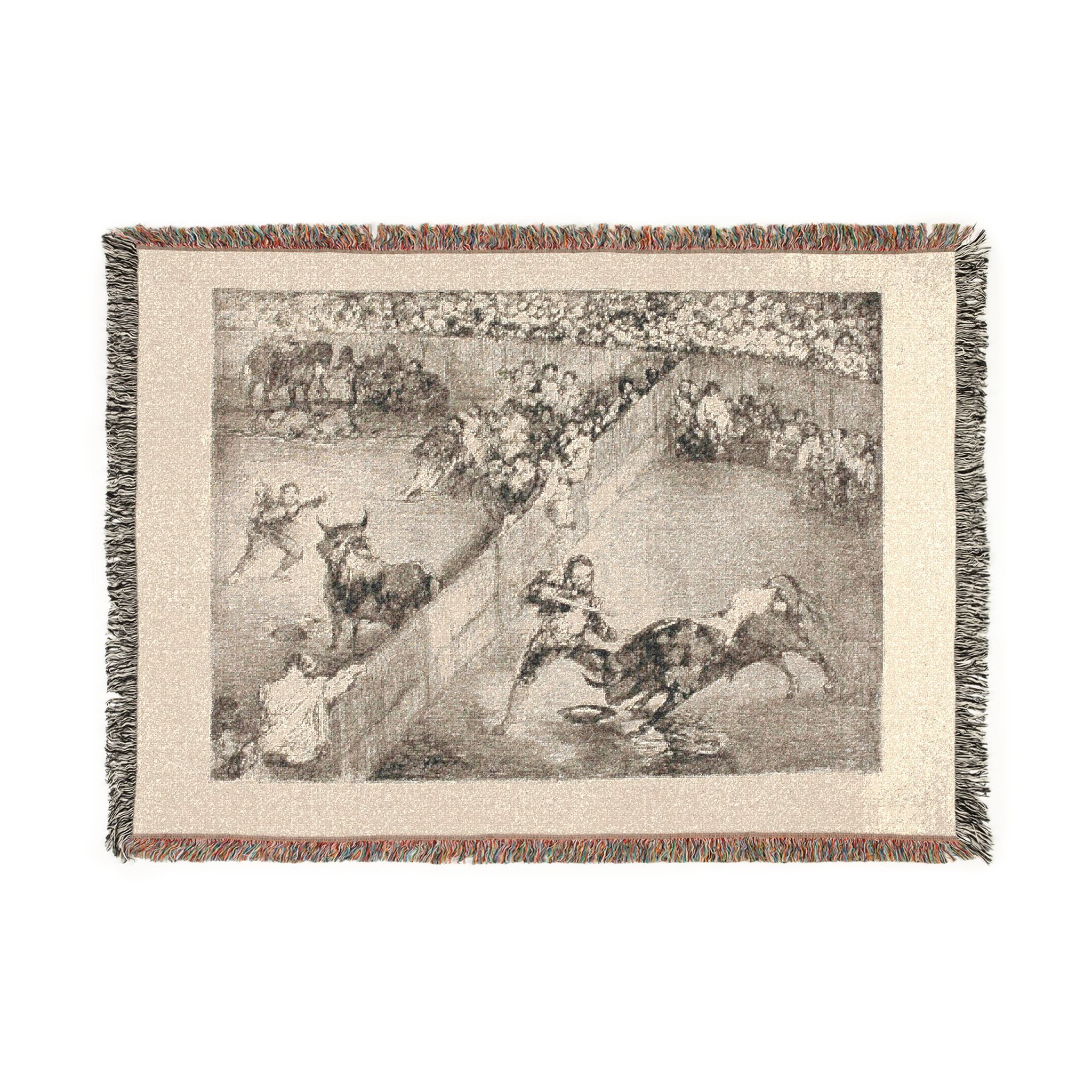 Francisco José de Goya y Lucientes - Bullfight in a divided ring, from The Bulls of Bordeaux | Woven Tapestry Blanket