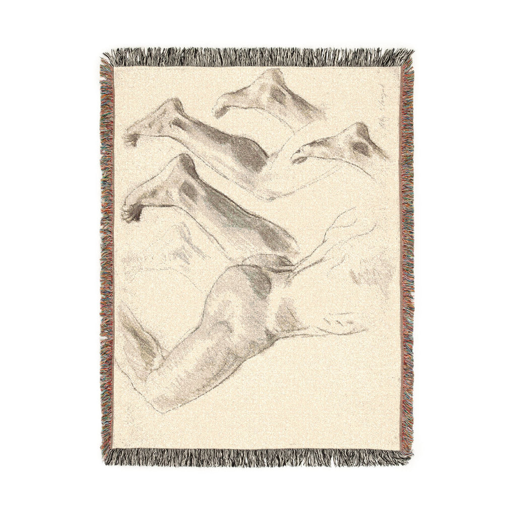 John Singer Sargent - Sketches of Legs and Feet | Woven Tapestry Blanket