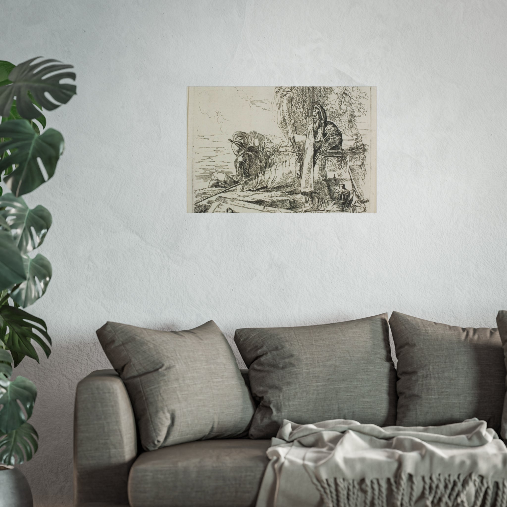 Giovanni Battista Tiepolo - Standing Philosopher and Two Other Figures, from Capricci | Fine Art Poster