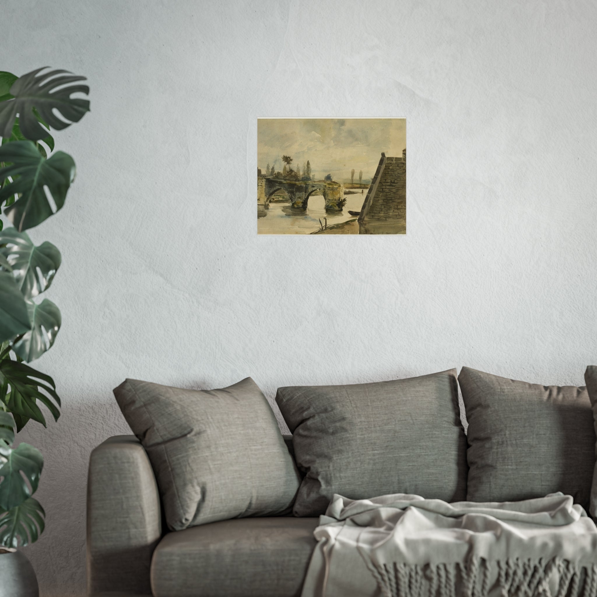 Eugène Delacroix - The Old Bridge at Mantes | Fine Art Poster