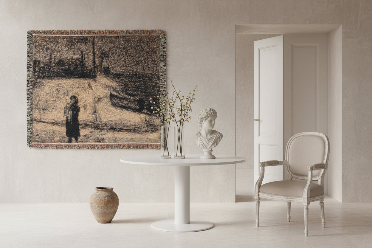 The Zone (Outside the City Walls) Georges Seurat Tapestry Blanket