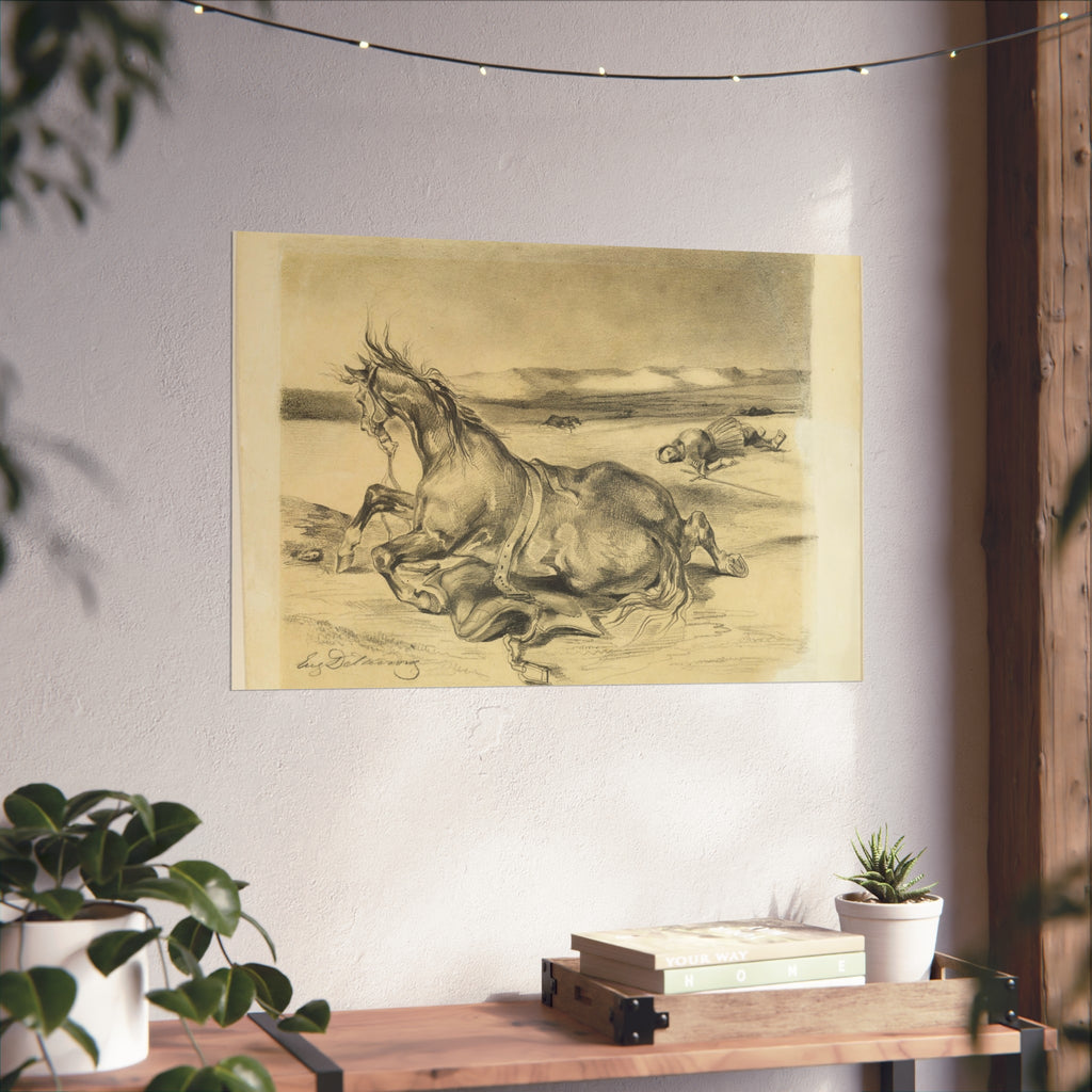 Eugène Delacroix - Fallen Horse and Dead Knight | Fine Art Poster