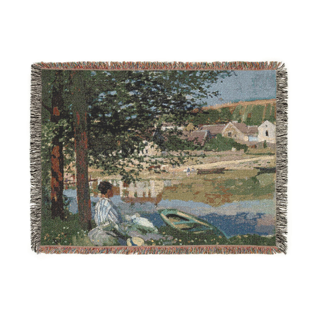 Claude Monet - On the Bank of the Seine, Bennecourt | Woven Tapestry Blanket