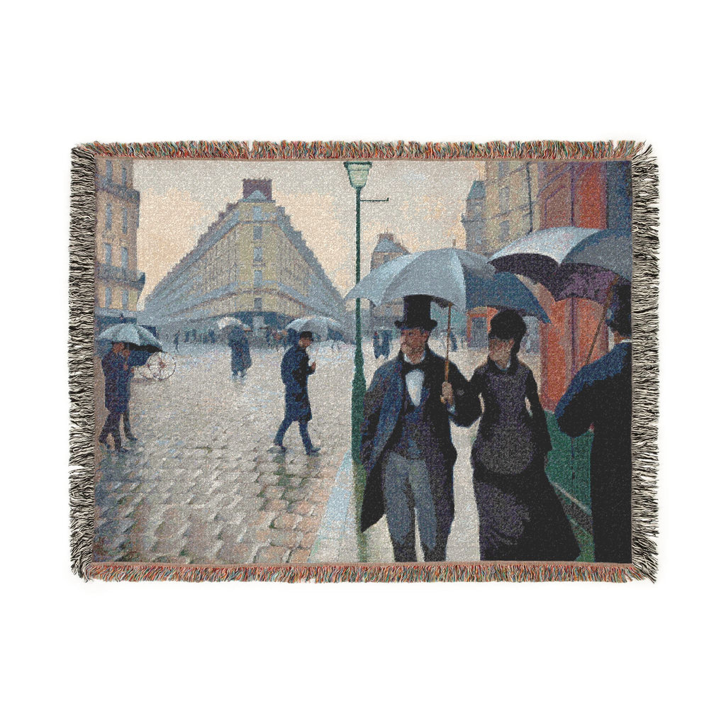 Gustave Caillebotte - Paris Street; Rainy Day | Woven Tapestry Blanket