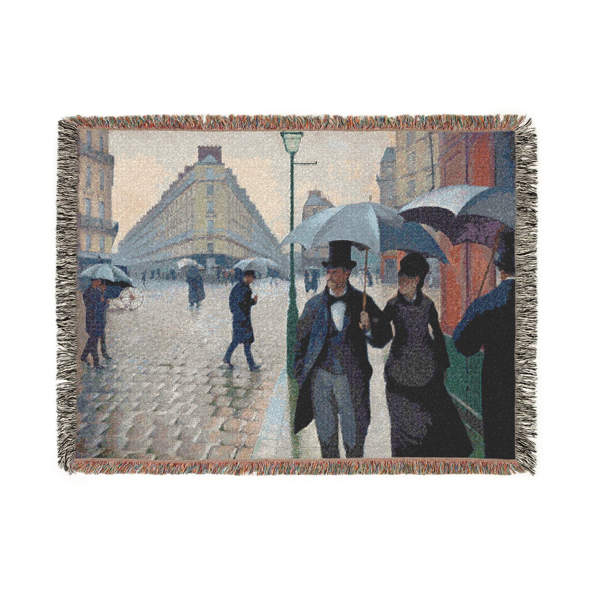 Gustave Caillebotte - Paris Street; Rainy Day | Woven Tapestry Blanket