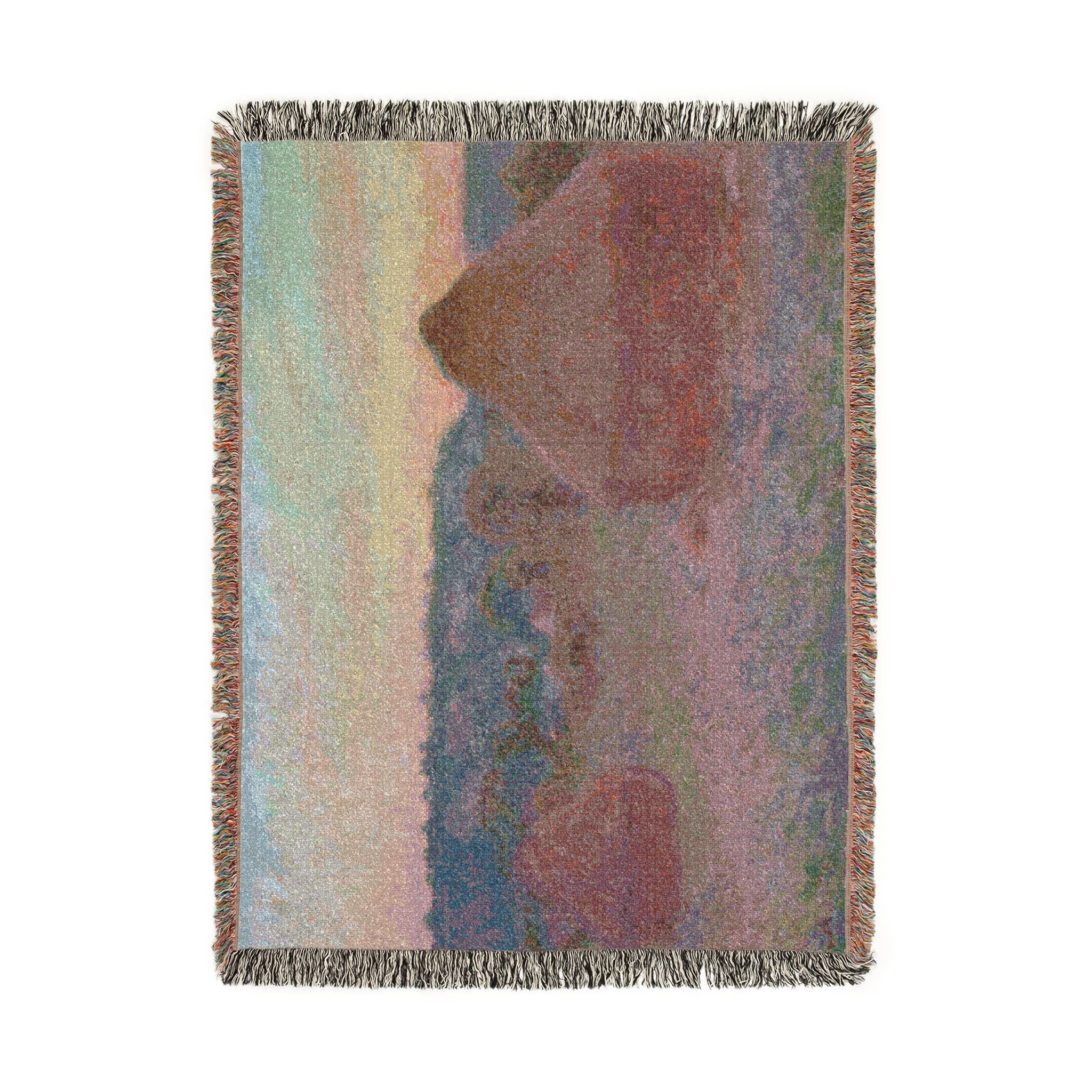 Claude Monet - Stacks of Wheat (End of Day, Autumn) | Woven Tapestry Blanket