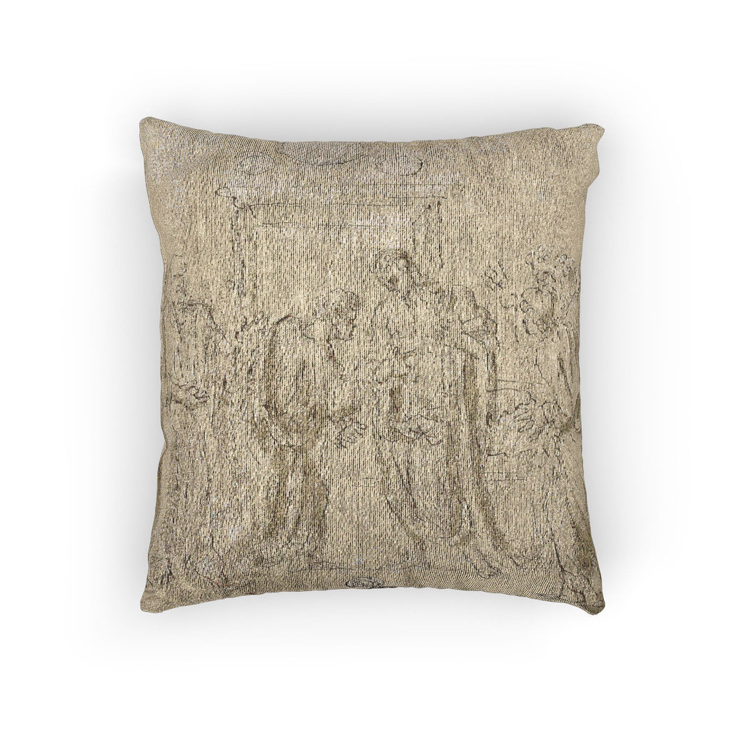 Style of Nicolas Poussin - The Incredulity of Saint Thomas (recto); Sketches of Figures (verso) | Woven Pillow