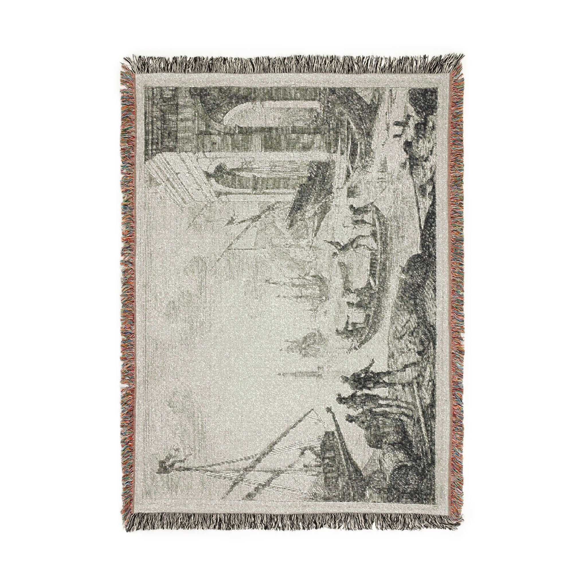 Claude Lorrain - Harbor Scene with a Lighthouse | Woven Tapestry Blanket