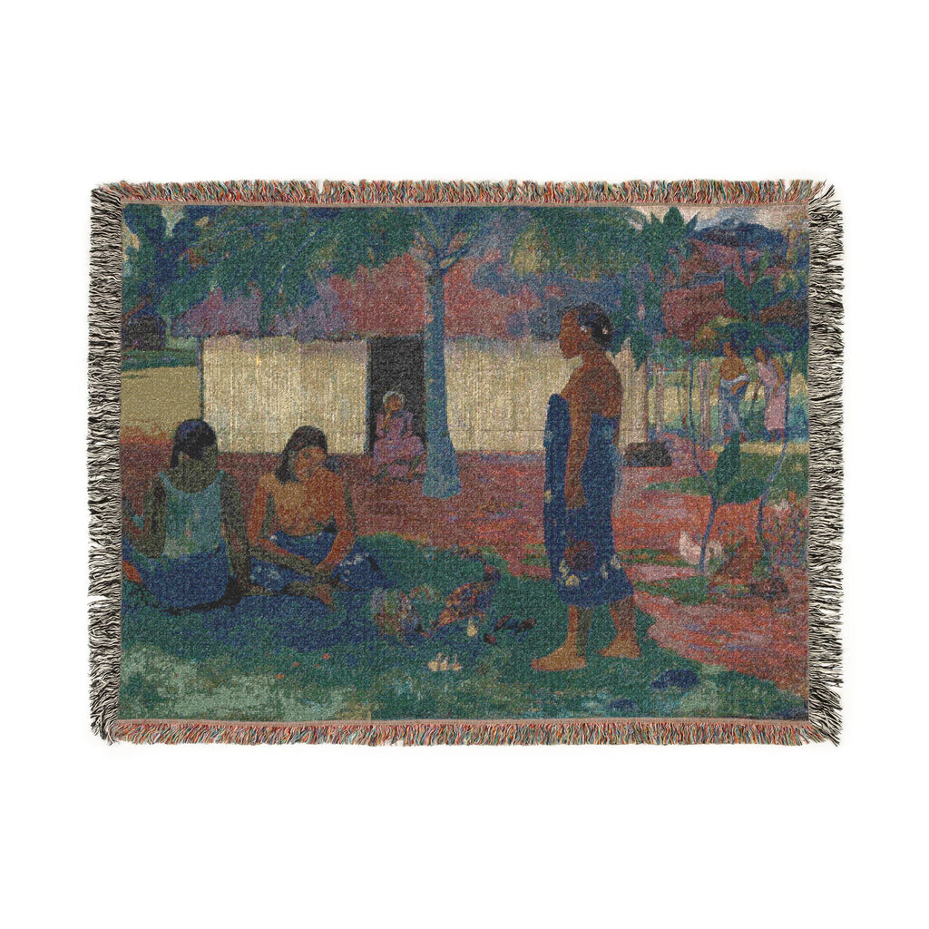 Paul Gauguin - No te aha oe riri (Why Are You Angry ) | Woven Tapestry Blanket
