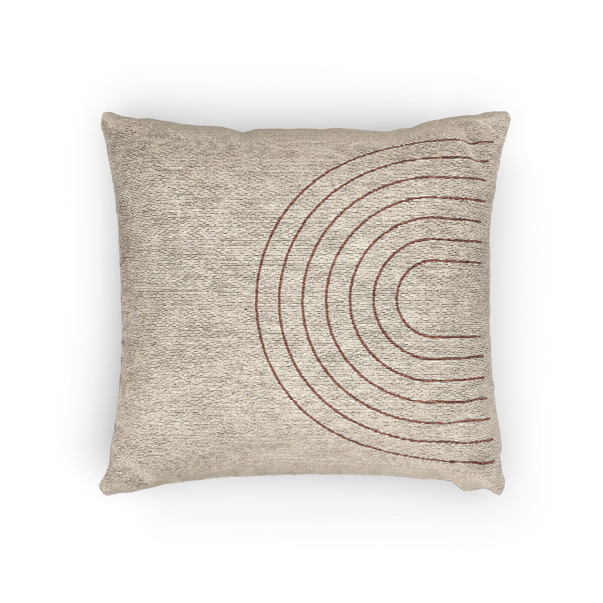 Rust Line Arch Woven Pillow