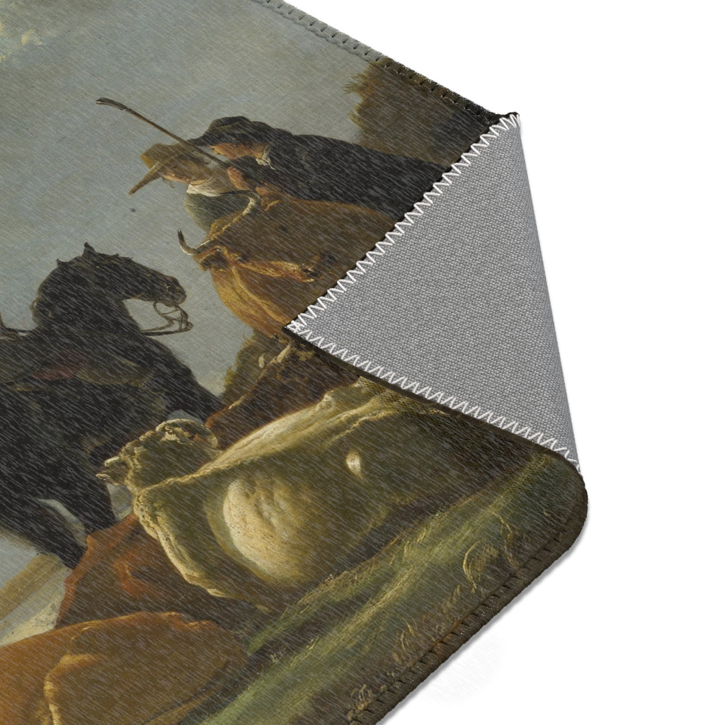 Aelbert Cuyp - Peasants with Four Cows by the River Merwede - WGA5825 | Area Rug