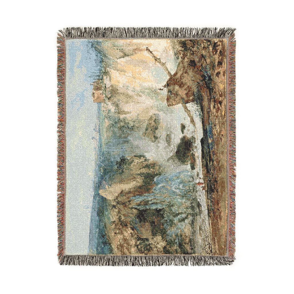 Louis Gabriel Moreau - Waterfall | Woven Tapestry Blanket
