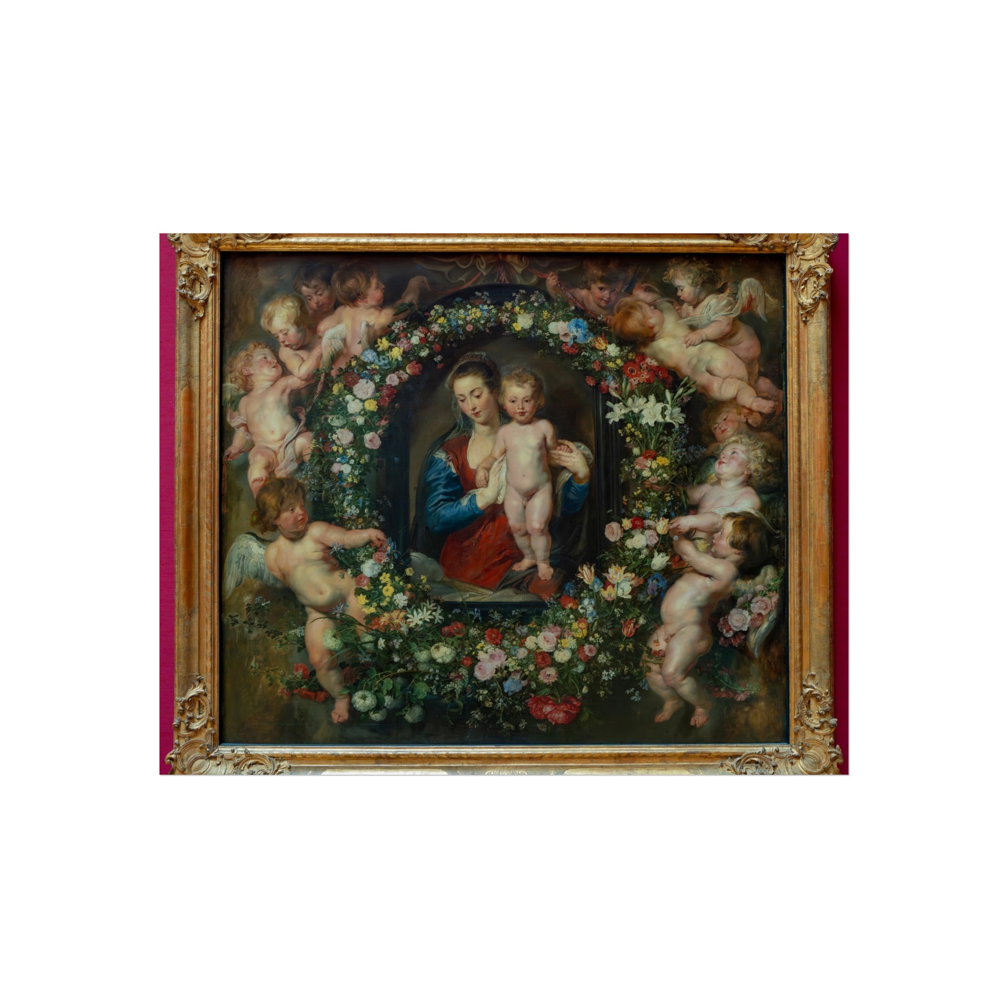 Madonna in a Garland of Flowers - Peter Paul Rubens | Fine Art Poster