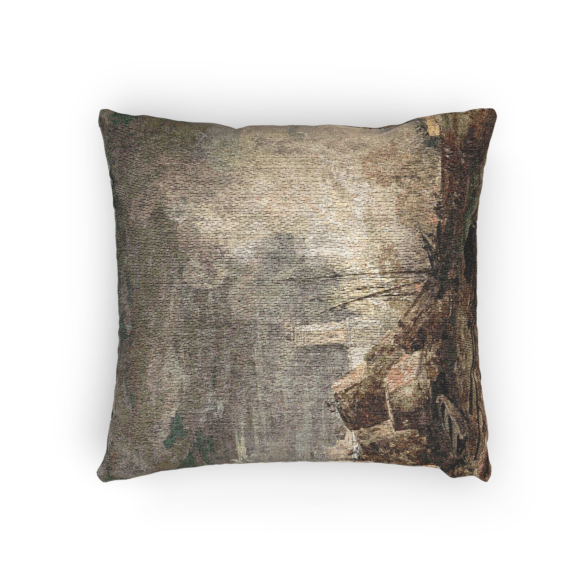 Louis Gabriel Moreau - Fire in the Port | Woven Pillow