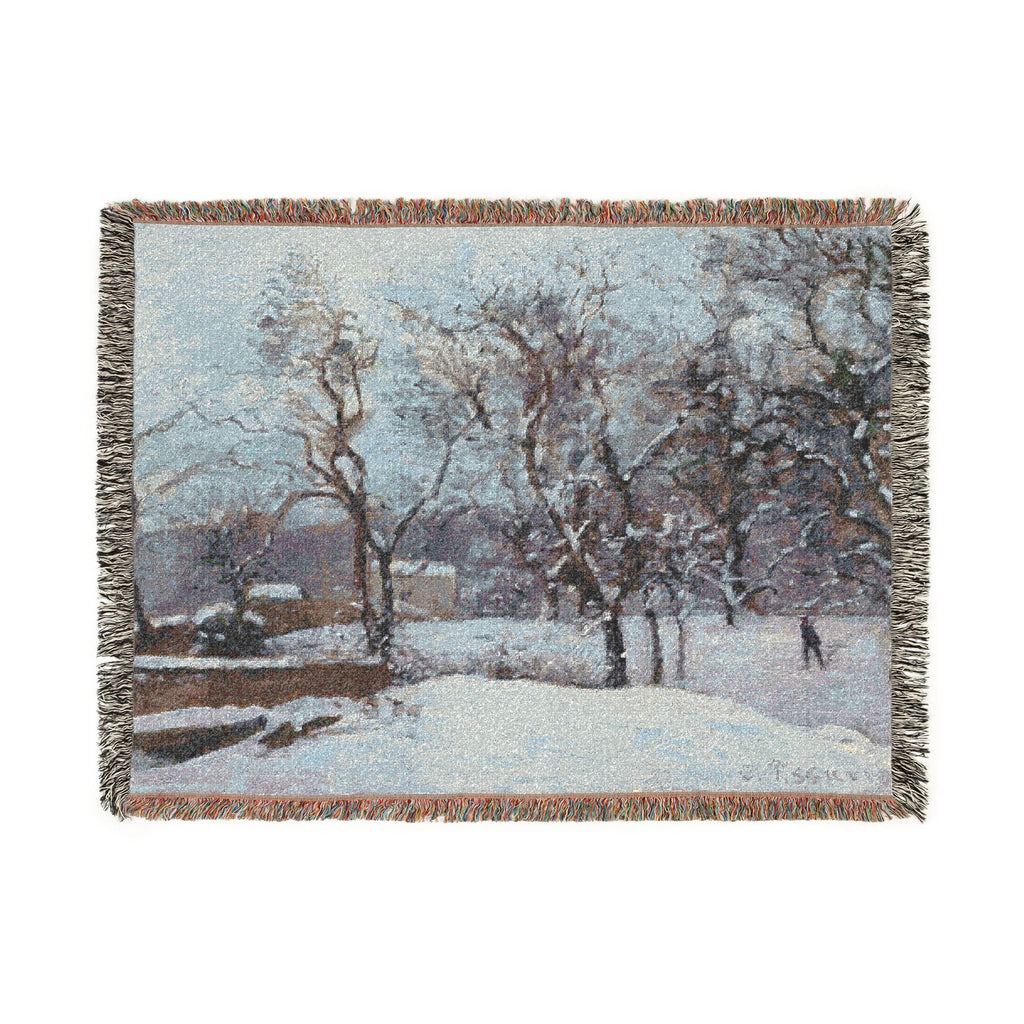 Camille Pissarro - Snow at Louveciennes | Woven Tapestry Blanket