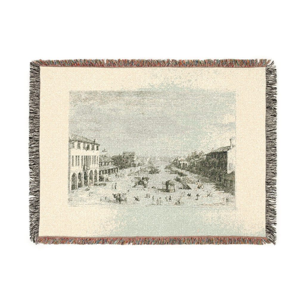 Canaletto - Mestre, from Vedute | Woven Tapestry Blanket