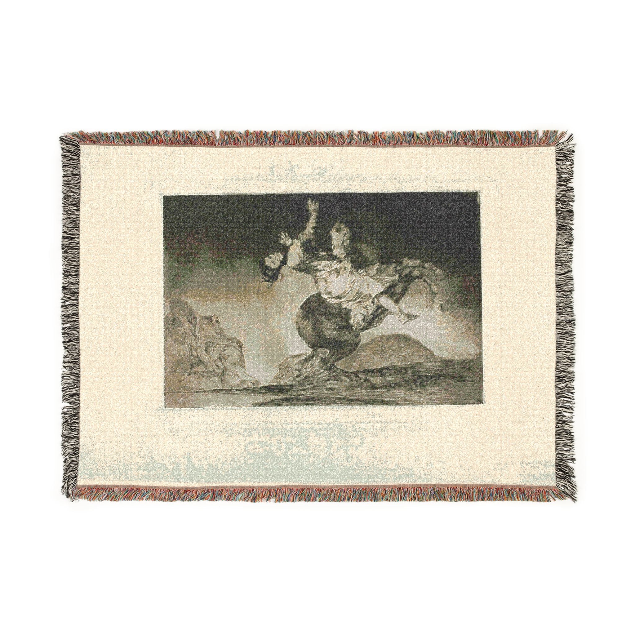 Francisco José de Goya y Lucientes - A Woman and a Horse, Let Someone Else Master Them, plate ten from Los Proverbios | Woven Tapestry Blanket