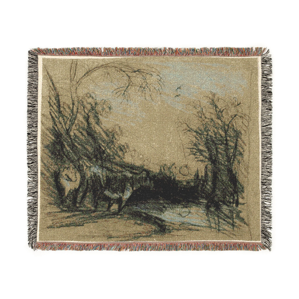 John Constable - Landscape with Cows | Woven Tapestry Blanket