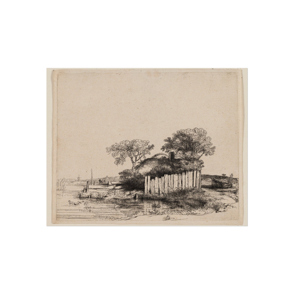 Rembrandt van Rijn - A Cottage with White Paling | Fine Art Poster