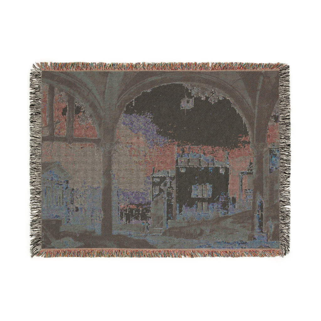 Follower of Canaletto - Portico with a Lantern | Woven Tapestry Blanket