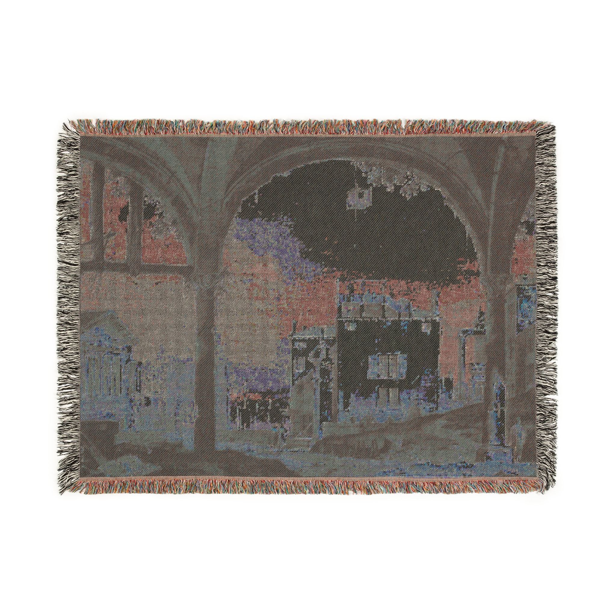 Follower of Canaletto - Portico with a Lantern | Woven Tapestry Blanket