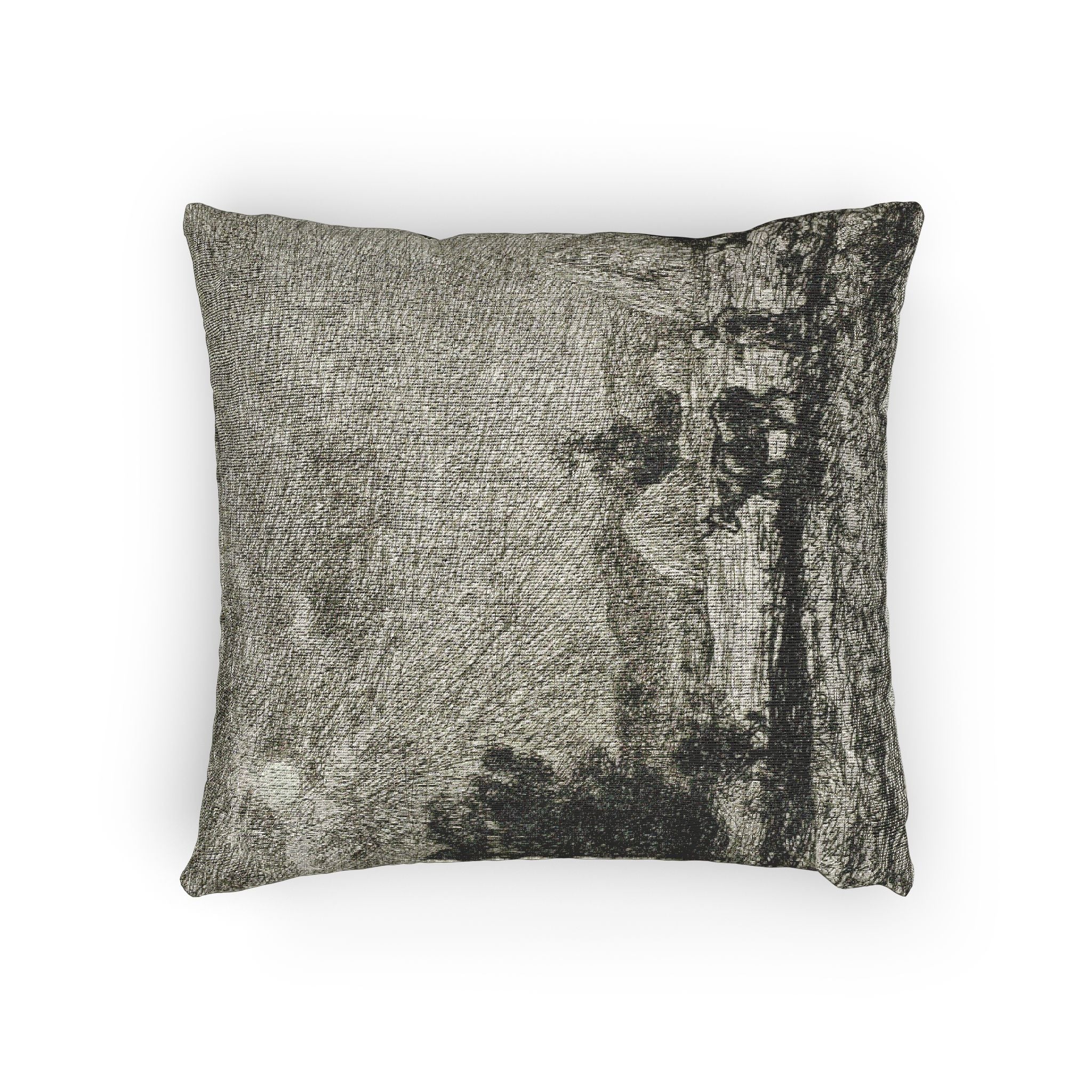 Charles François Daubigny - Moonlight at Valmondois | Woven Pillow