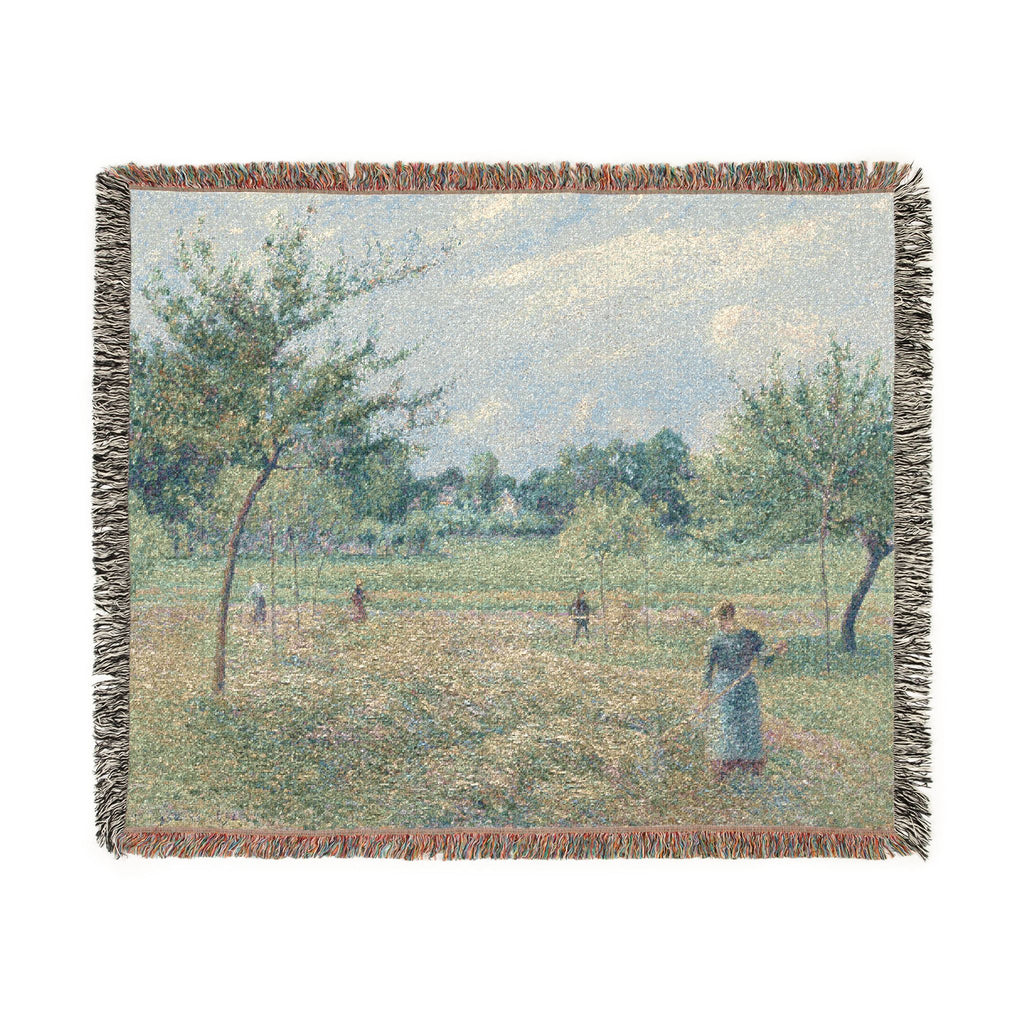 Camille Pissarro - Haymaking at Éragny | Woven Tapestry Blanket