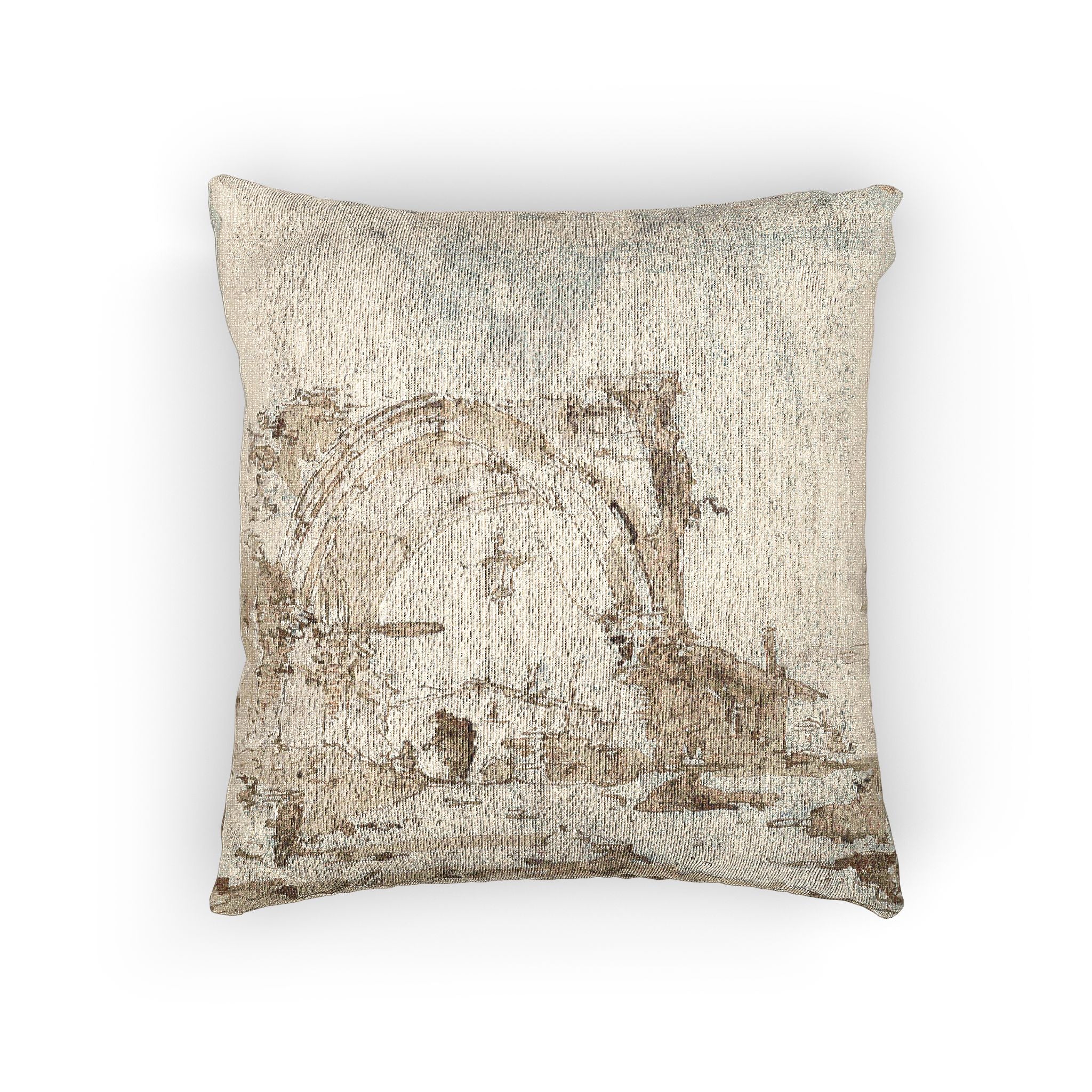 Francesco Guardi - A Capriccio with a Ruined Gothic Arch | Woven Pillow