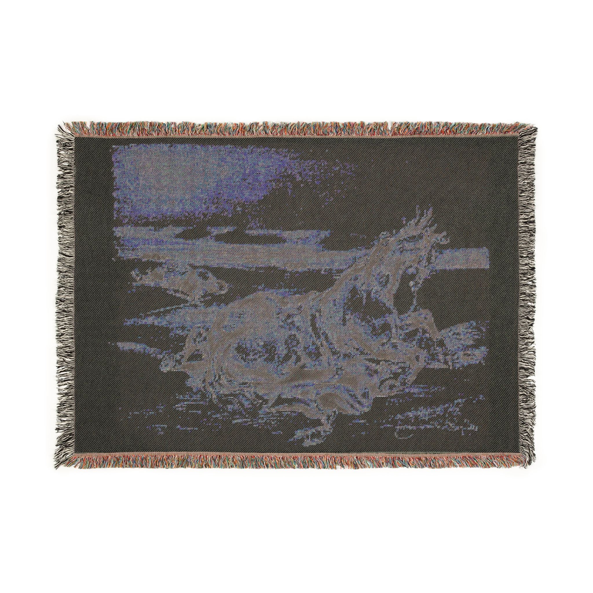 Eugène Delacroix - Fallen Horse and Dead Knight | Woven Tapestry Blanket