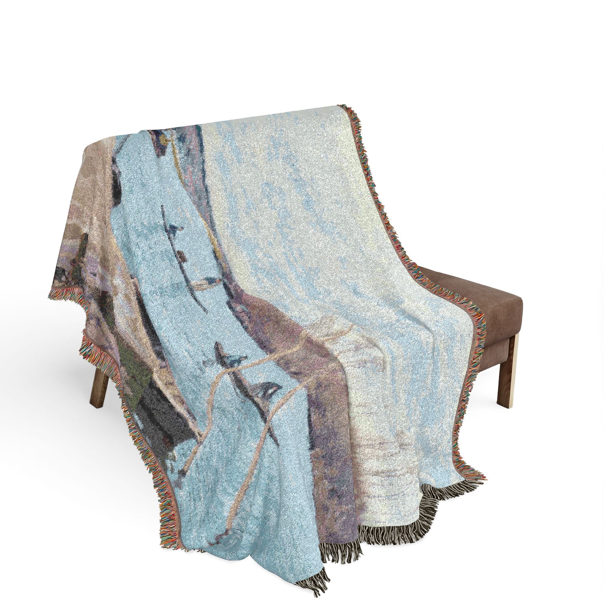 The Seine at Port-Marly, Piles of Sand Alfred Sisley Tapestry Blanket