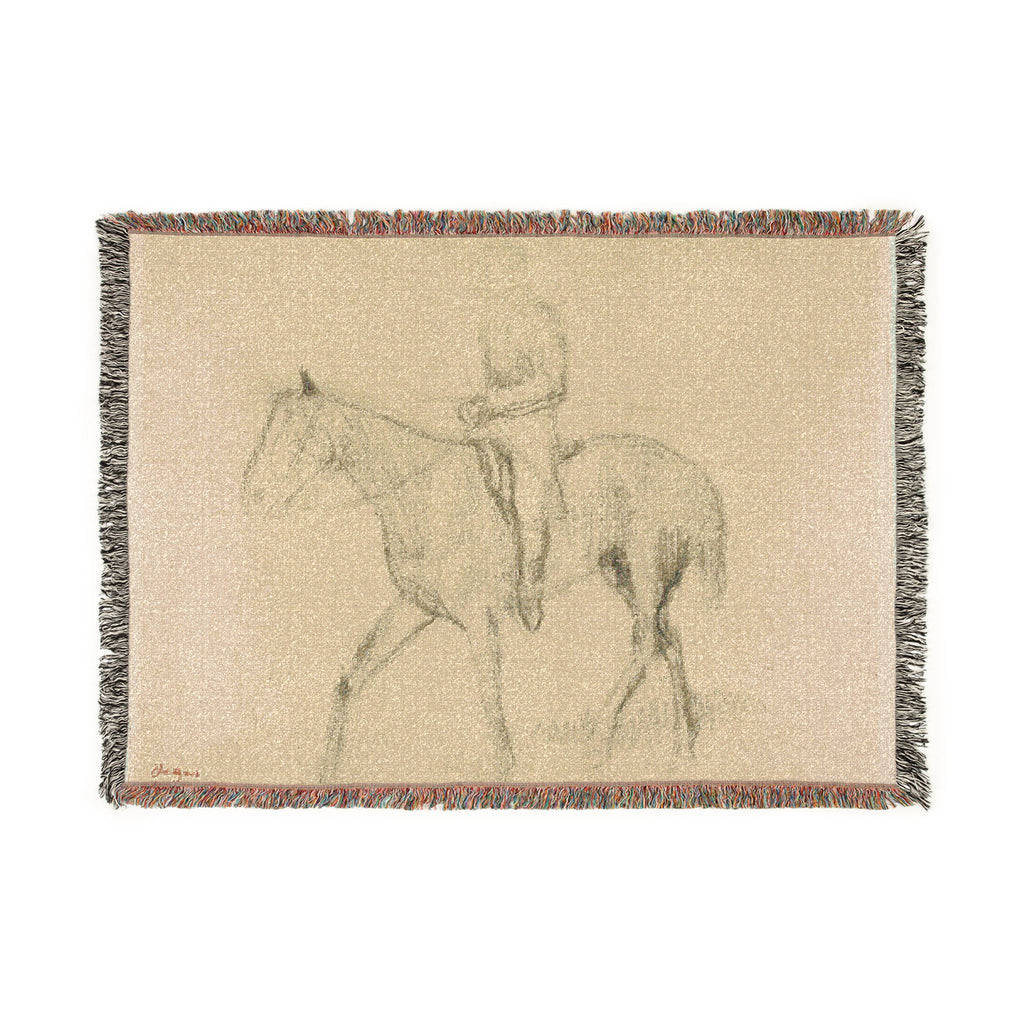 Hilaire Germain Edgar Degas - Horse and Rider | Woven Tapestry Blanket