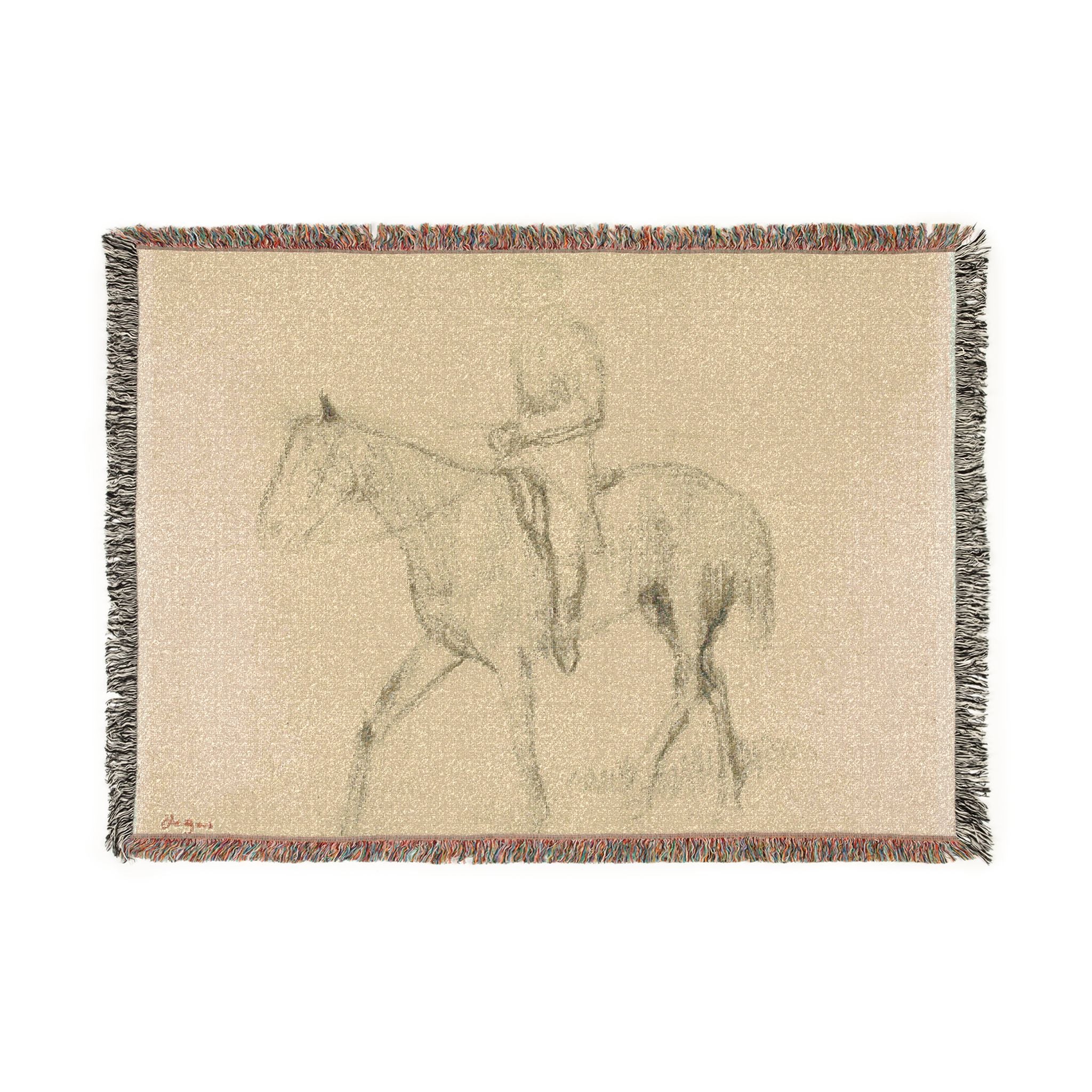 Hilaire Germain Edgar Degas - Horse and Rider | Woven Tapestry Blanket