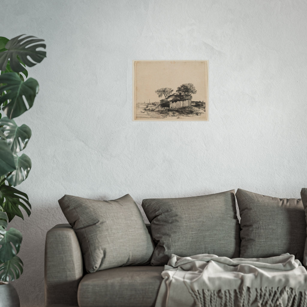 Rembrandt van Rijn - A Cottage with White Paling | Fine Art Poster