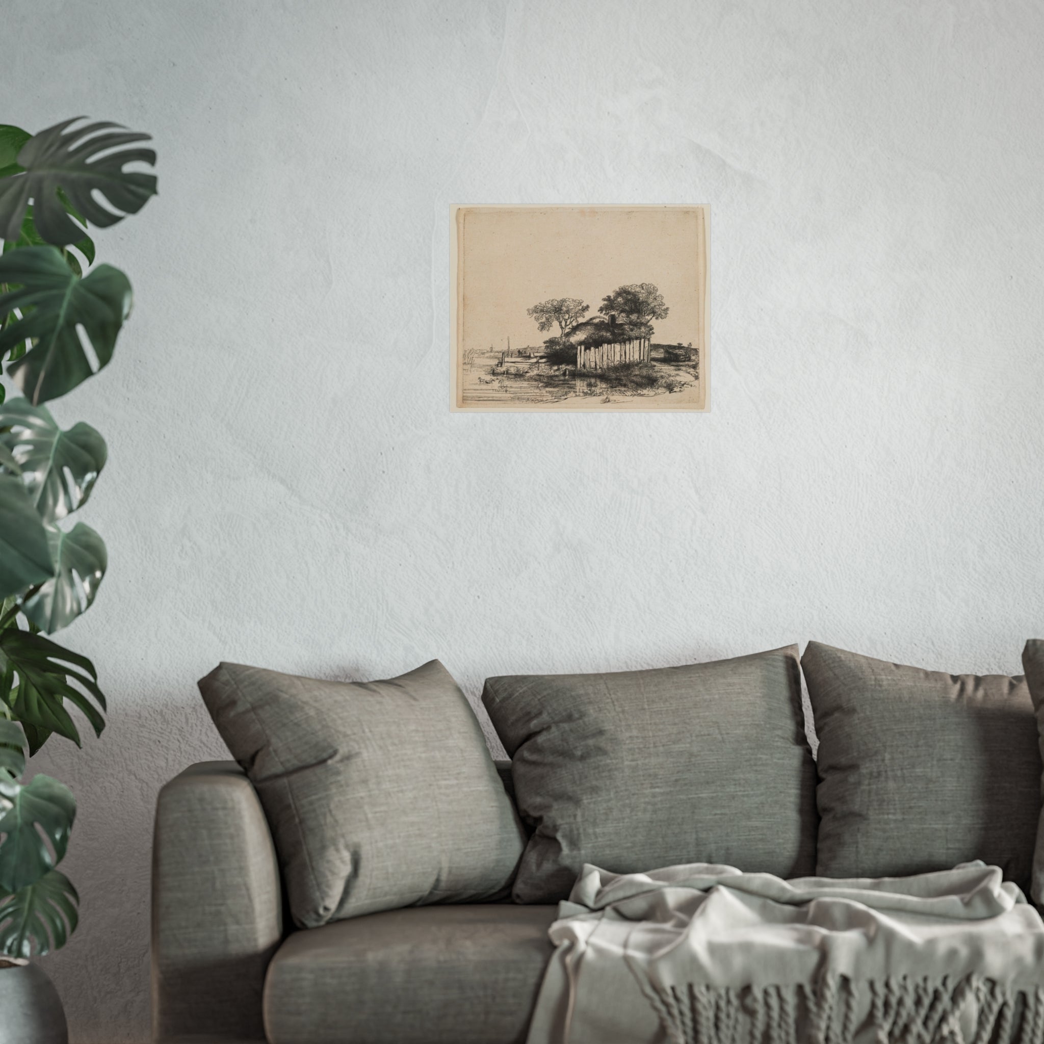 Rembrandt van Rijn - A Cottage with White Paling | Fine Art Poster