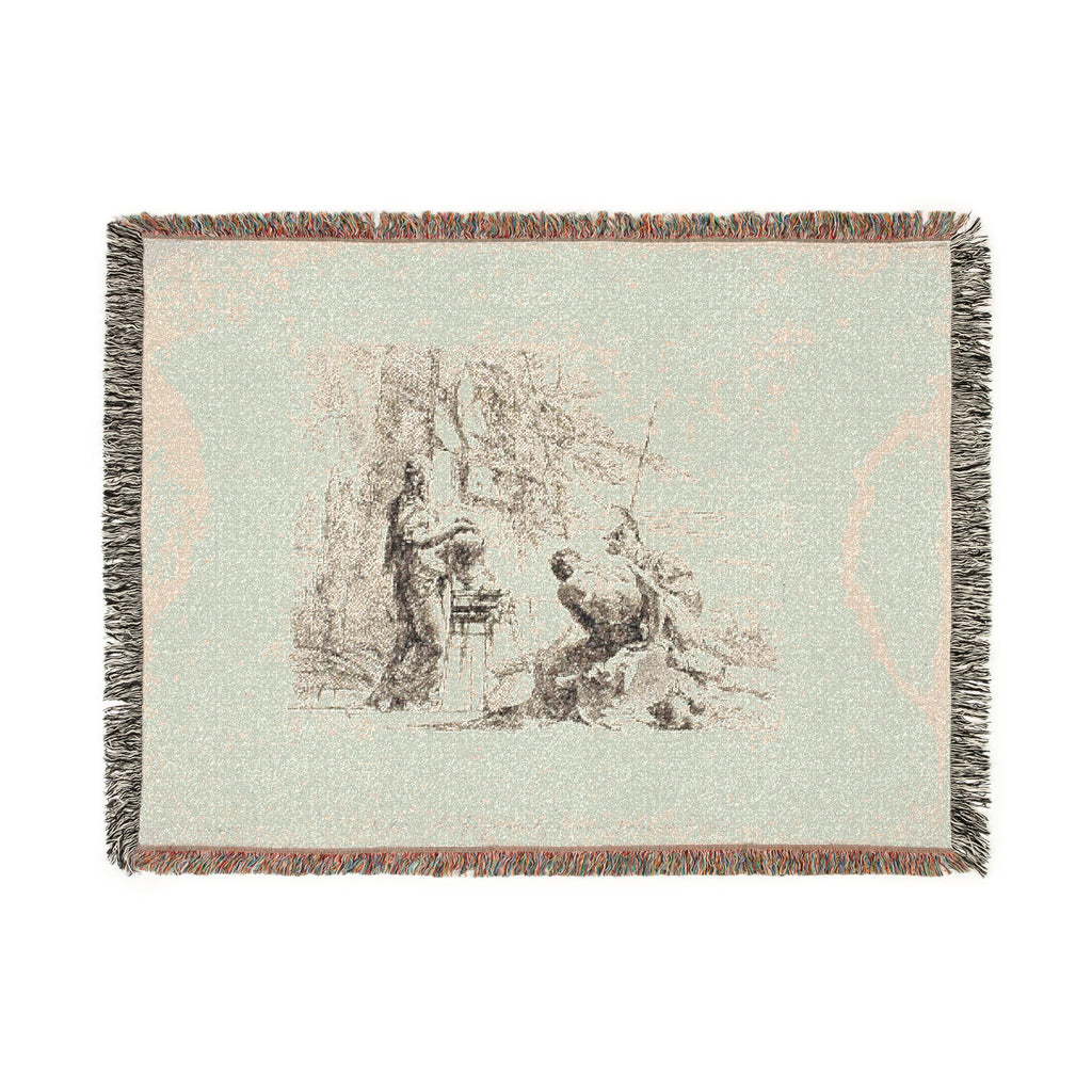 Giovanni Battista Tiepolo - A Woman with her Hands on a Vase, Soldier, and Slave, from Capricci | Woven Tapestry Blanket