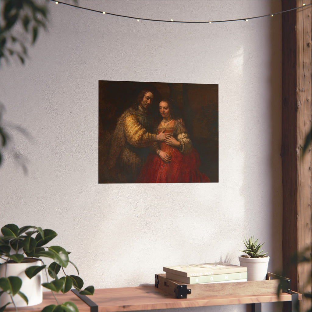 Rembrandt Harmensz. van Rijn - Portret van een paar als oudtestamentische figuren, genaamd 'Het Joodse bruidje' - Google | Fine Art Poster