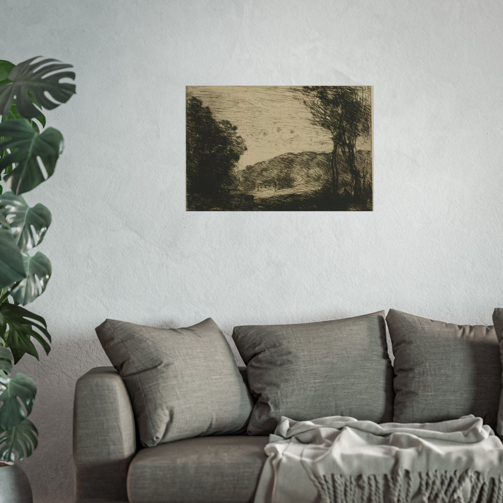 Jean Baptiste Camille Corot - Wooded Countryside | Fine Art Poster