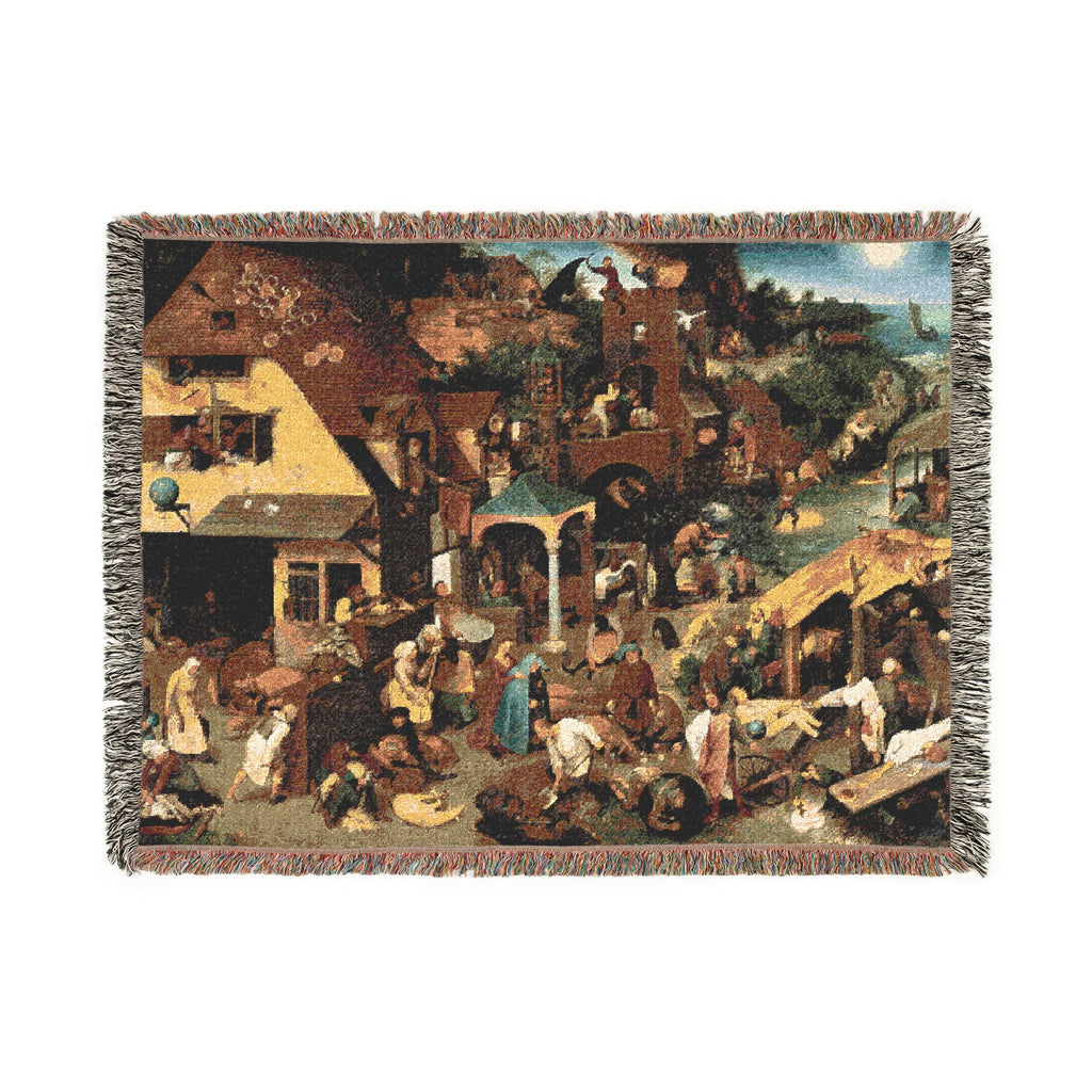 Pieter Brueghel the Elder - The Dutch Proverbs - Google Art Project | Woven Tapestry Blanket
