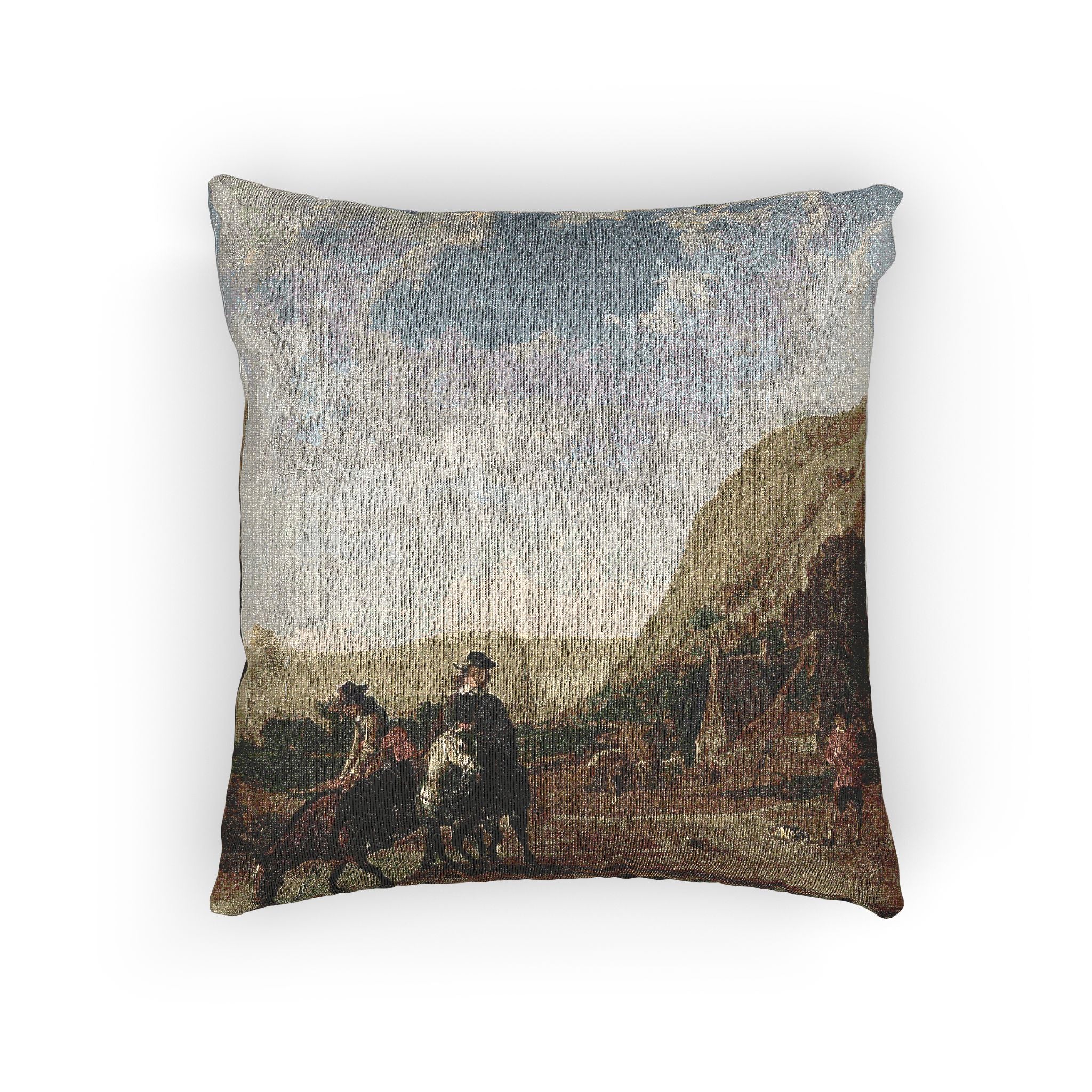 Aelbert Cuyp - Rivierlandschap met ruiters - Google Art Project | Woven Pillow